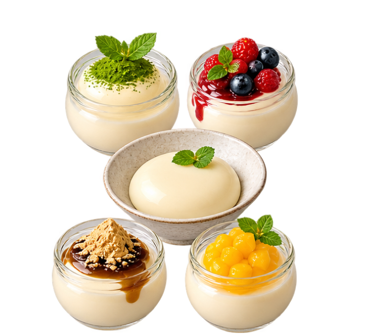 お餅プリンを使った様々なアレンジデザート